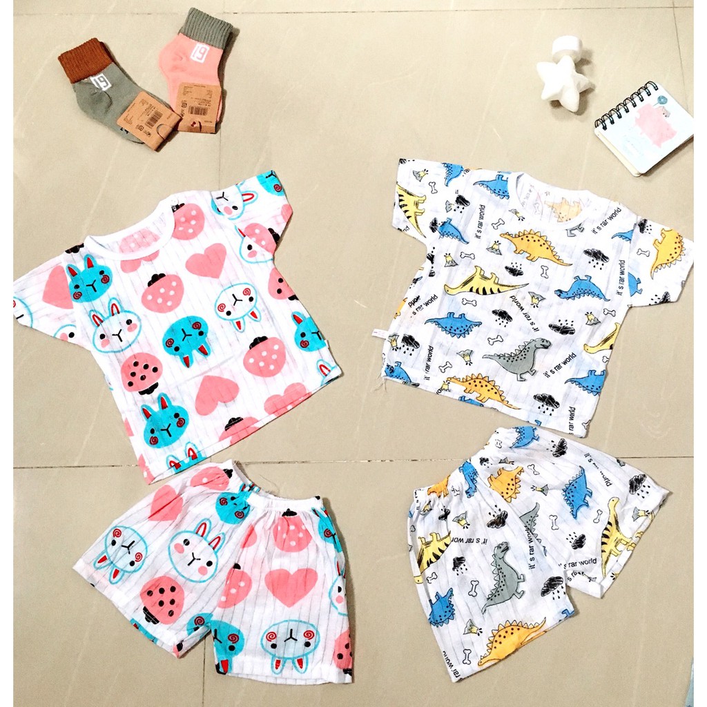 Combo 5 bộ cotton giấy Noubaby cho bé