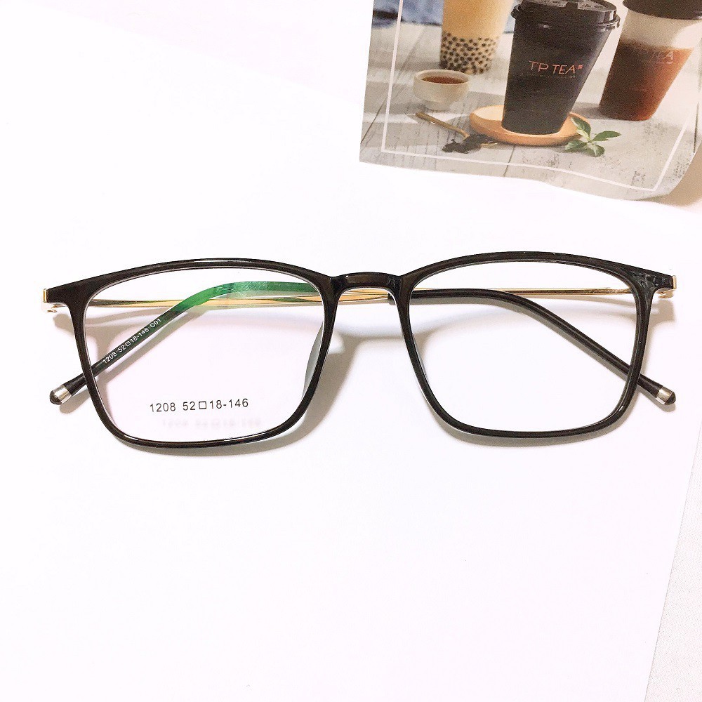 [Gía siêu rẻ] Gọng Kính vuông 1208 đã đeo là XINH -Nhận Cắt Mắt-Tặng kèm hộp+khăn+Chai nước lau kính