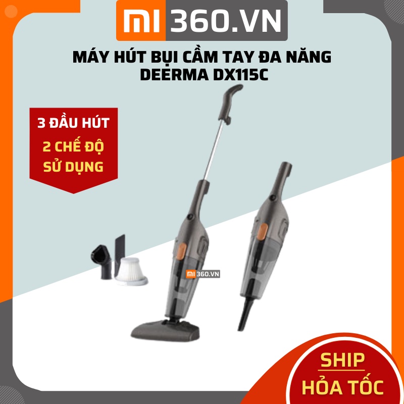 Máy Hút Bụi Cầm Tay Đa Năng Deerma DX115C✅ 3 Đầu Hút Tiện Lợi✅ Hàng Chính Hãng