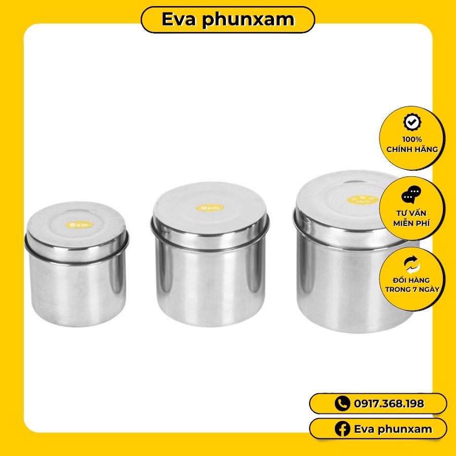 Khay hũ inox 304 để bông, kéo, nhíp, pank trong Spa