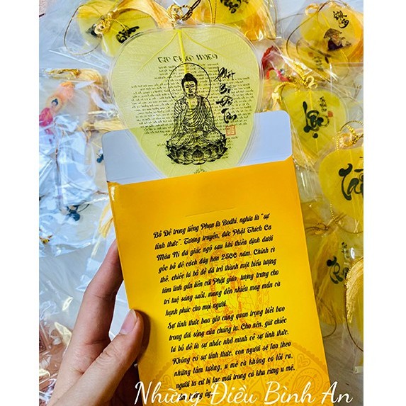 Lá Bồ Đề loại to in C.h.ú Đ.ạ.i B.i đã được th.ỉnh mang lại bình an, may mắn 💕FREESHIP 50k💕 - Những Điều Bình An
