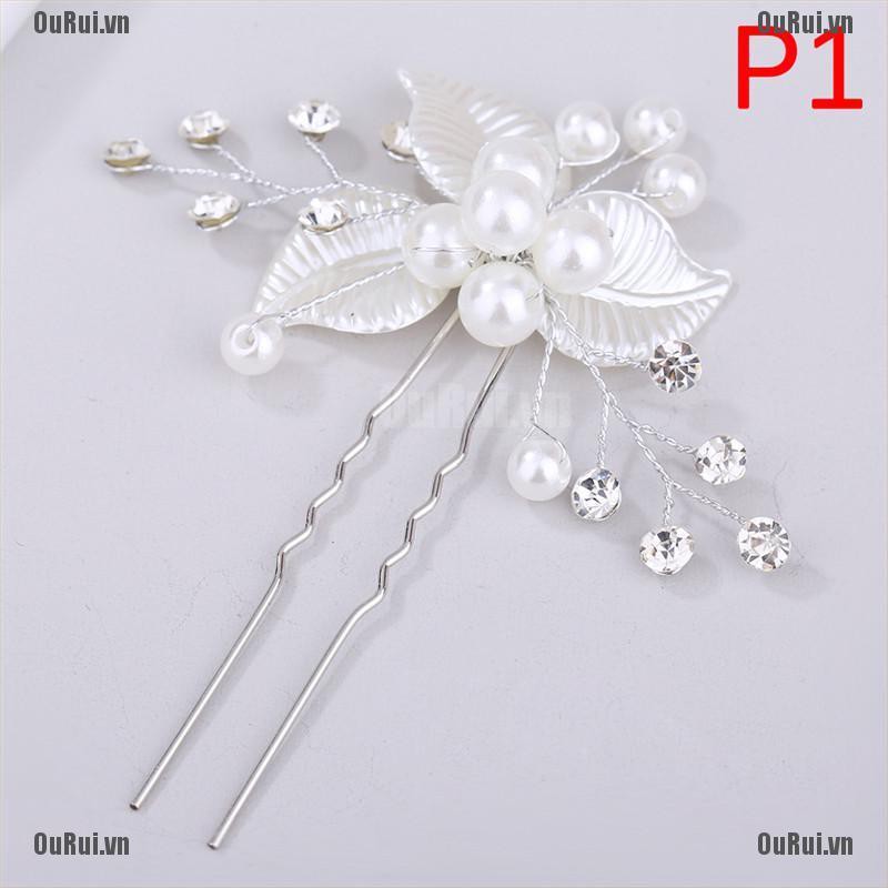 (FCC) Lược Cài Tóc Cô Dâu Đính Ngọc Trai Đáng Yêu