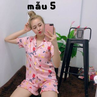 Bộ Lụa Gấm quần đùi có túi quần