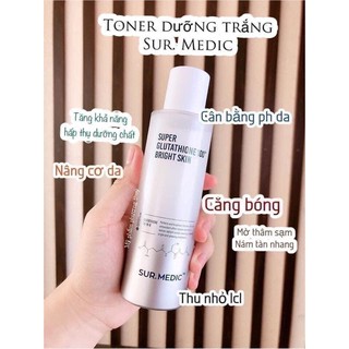 toner nước hoa hồng dưỡng trắng da Sur medic