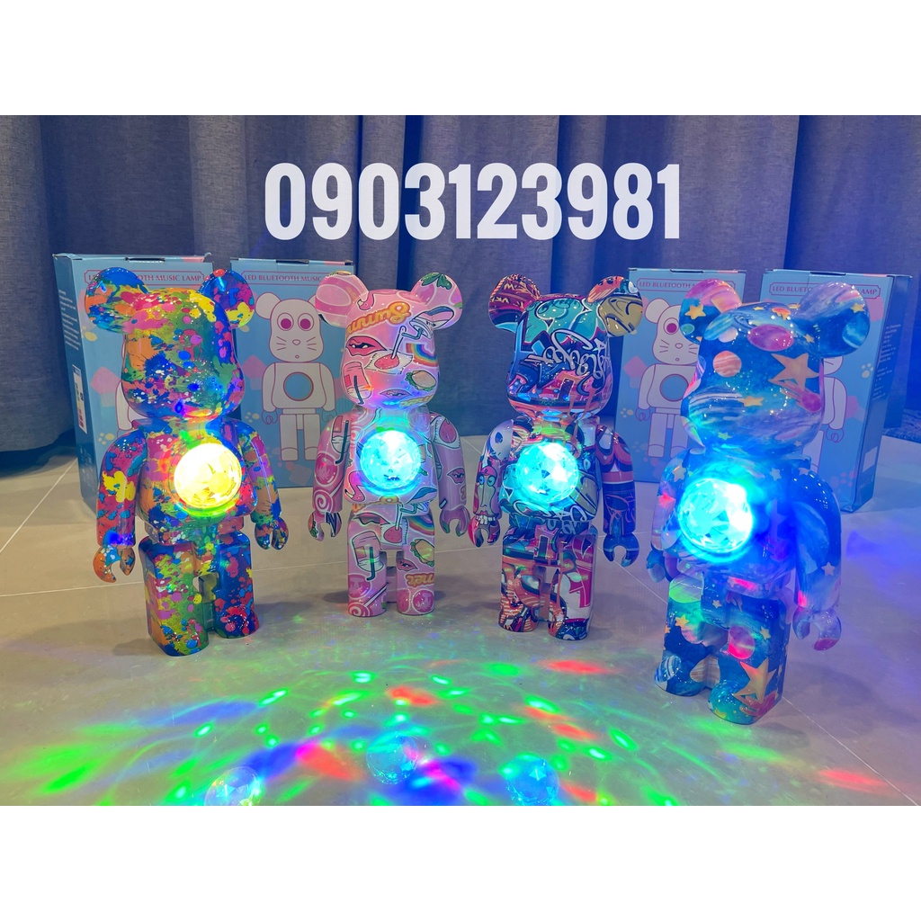 (MẪU MỚI) Loa Bluetooth Gấu Bearbrick Đèn Led, Âm Thanh To Rõ Nét, Decor Bàn Làm Việc, Bảo Hành 1 Đổi 1 (JA SHOP)