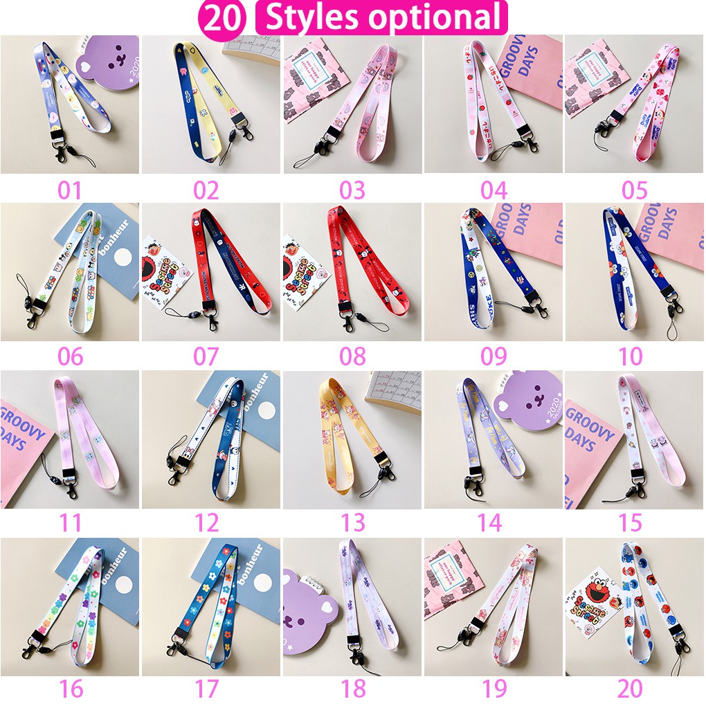 Dây đeo cổ bằng nylon họa tiết hoạt hình dễ thương cho điện thoại/máy ảnh