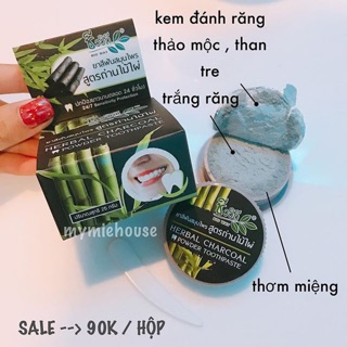 KEM ĐÁNH RĂNG THẢO MỘC & THAN TRE CHUYÊN LÀM TRẮNG RĂNG THÁI Herbal Charcoal Powder