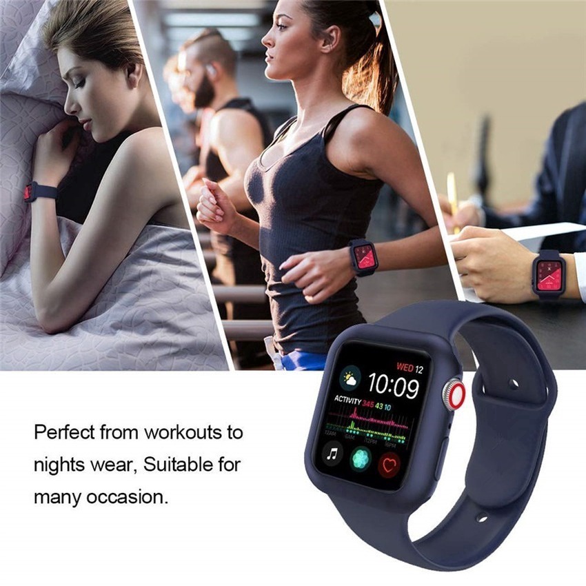 Dây Đeo Đồng Hồ Bằng Silicone Mềm Cho Apple Watch Ultra 8 7 6 SE 5 4 3 2 45mm 49mm 44mm 40mm 41mm 42mm 38mm