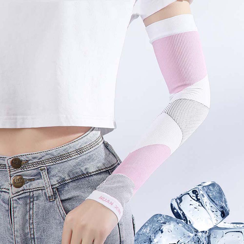 Găng đeo cánh tay dạng dài bằng lụa lạnh mỏng bảo vệ khi chơi thể thao nhiều màu tùy chọn cho nam nữ