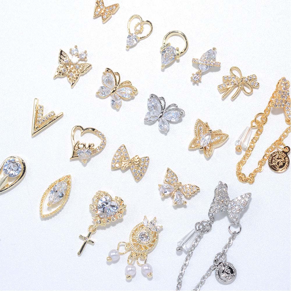 CHARMS Bộ Phụ Kiện Trang Trí Móng Tay 3d Xinh Xắn