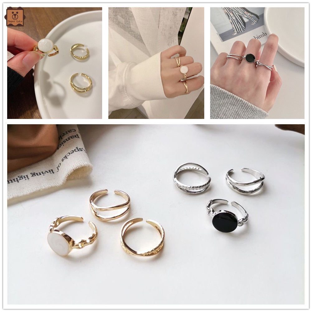 3 Nhẫn đeo tay thiết kế đơn giản thời trang phong cách Hàn Quốc