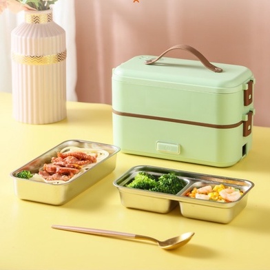 Hộp cơm cắm điện 1-2-3 tầng inox CÁT Á giữ nhiệt hâm đóng và tự nấu chín thức ăn, Cà Men Đựng Cơm Đi Làm.