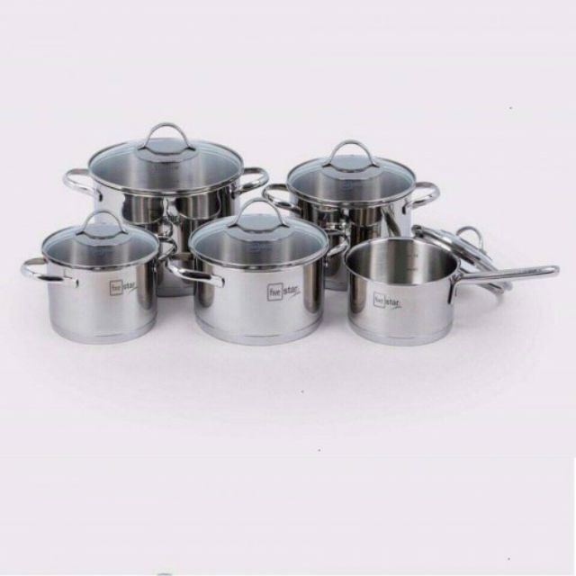 BỘ NỒI FIVESTAR KITCHI 5 CHIẾC VUNG KÍNH INOX 304 CAO CẤP