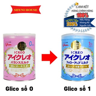 Sữa Glico Icreo Số 0 và Số 1 Sữa Hộp Glico Màu Hồng Và Xanh Nhật Bản 800g