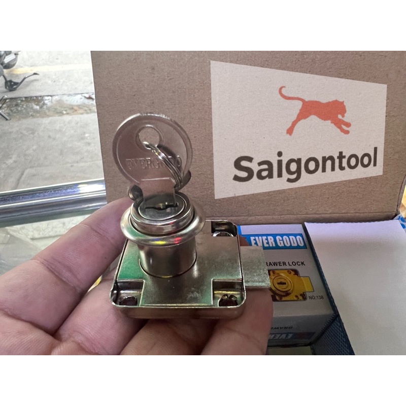 Khoá tủ gỗ trục vuông, khoá ngăn kéo Evergood dạng vuông - khoá tủ vuông