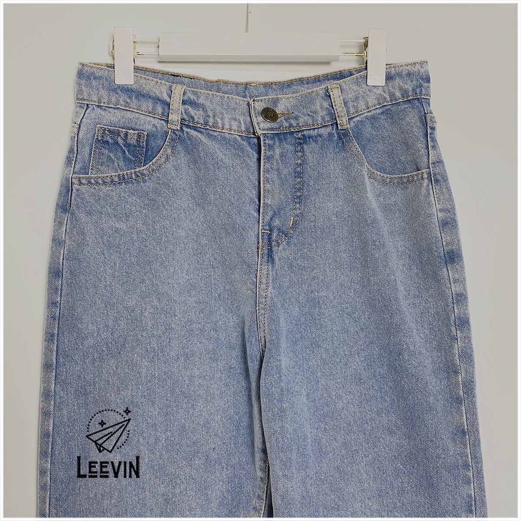 Quần Jean Nam Ống Rộng Simple Unisex - Kiểu quần jeans nam vải bò form dáng rộng suông hàn quốc Leevin Store - J031 | BigBuy360 - bigbuy360.vn