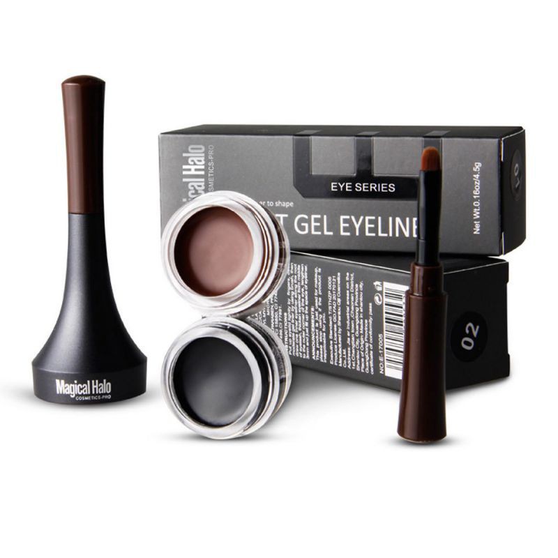 Gel kẻ lông mày/mắt 2 trong 1 màu đen/nâu chuyên dụng cho trang điểm