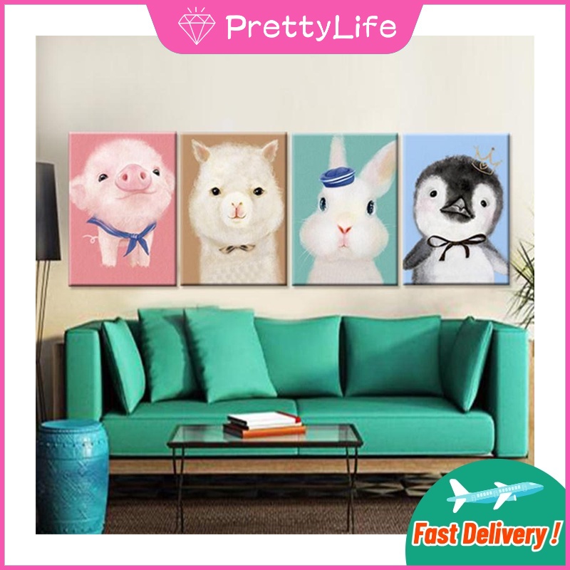 Bộ Tranh Đính Đá 5D Tự Làm Hình Động Vật Và Heo 30x40cm Trang Trí Nhà Cửa