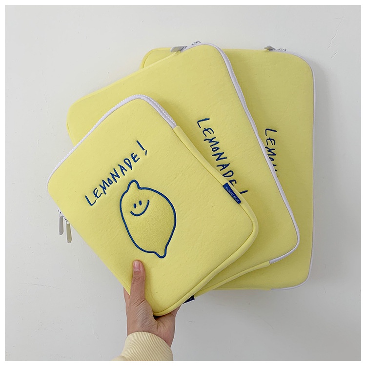 Túi đựng thích hợp cho laptop/máy tính bảng  thêu chữ thời trang Hàn Quốc 10/11/13/15 inch