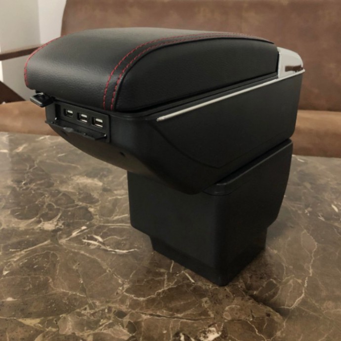 Sản Phẩm Hộp tỳ tay xe hơi, ô tô dành cho xe Mazda 2S tích hợp 7 cổng USB mã DUSB-MDA2S: Màu Đen và Be .