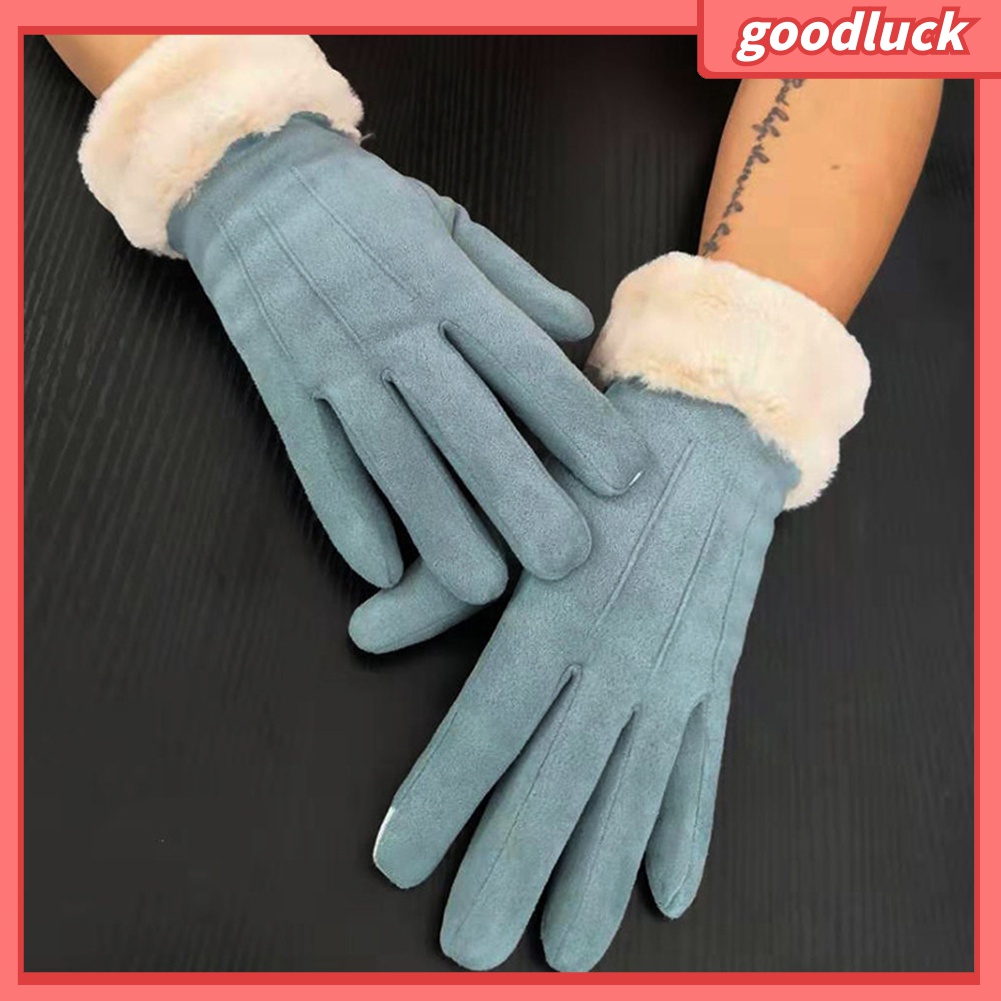 [GOLUK] Găng Tay Thể Thao Da Lộn Lót Lông Cừu Dày Có Thể Chạm Màn Hình Cảm Ứng Giữ Ấm Mùa Đông Cho