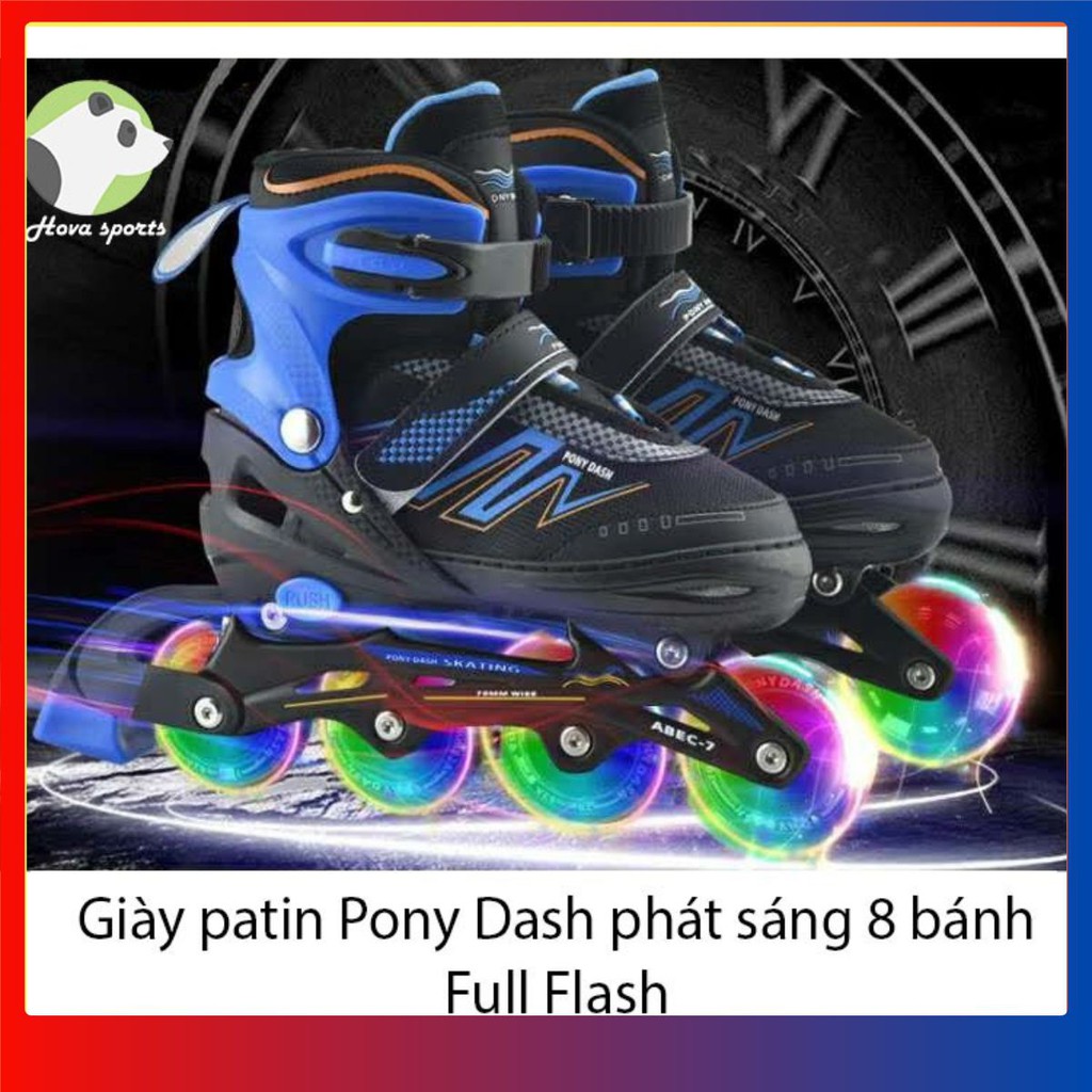 [ Sản Phẩm mới ]    Giày trượt patin Pony Dash 8 bánh phát sáng full flash có thể điều chỉnh to nhỏ