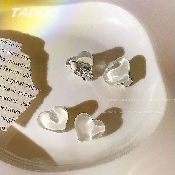 Khuyên Tai Đính Đá Opal Hình Trái Tim Đơn Giản Dành Cho Nữ