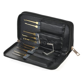 O&G 24pcs Professional Unlocking Lock Picking Tools Set Practice Lockset Kit with Leather Case for Locksmith Beginners