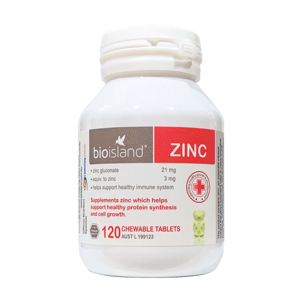 Kẹo bổ sung kẽm cho bé Bioisland Zinc 120 viên của Úc