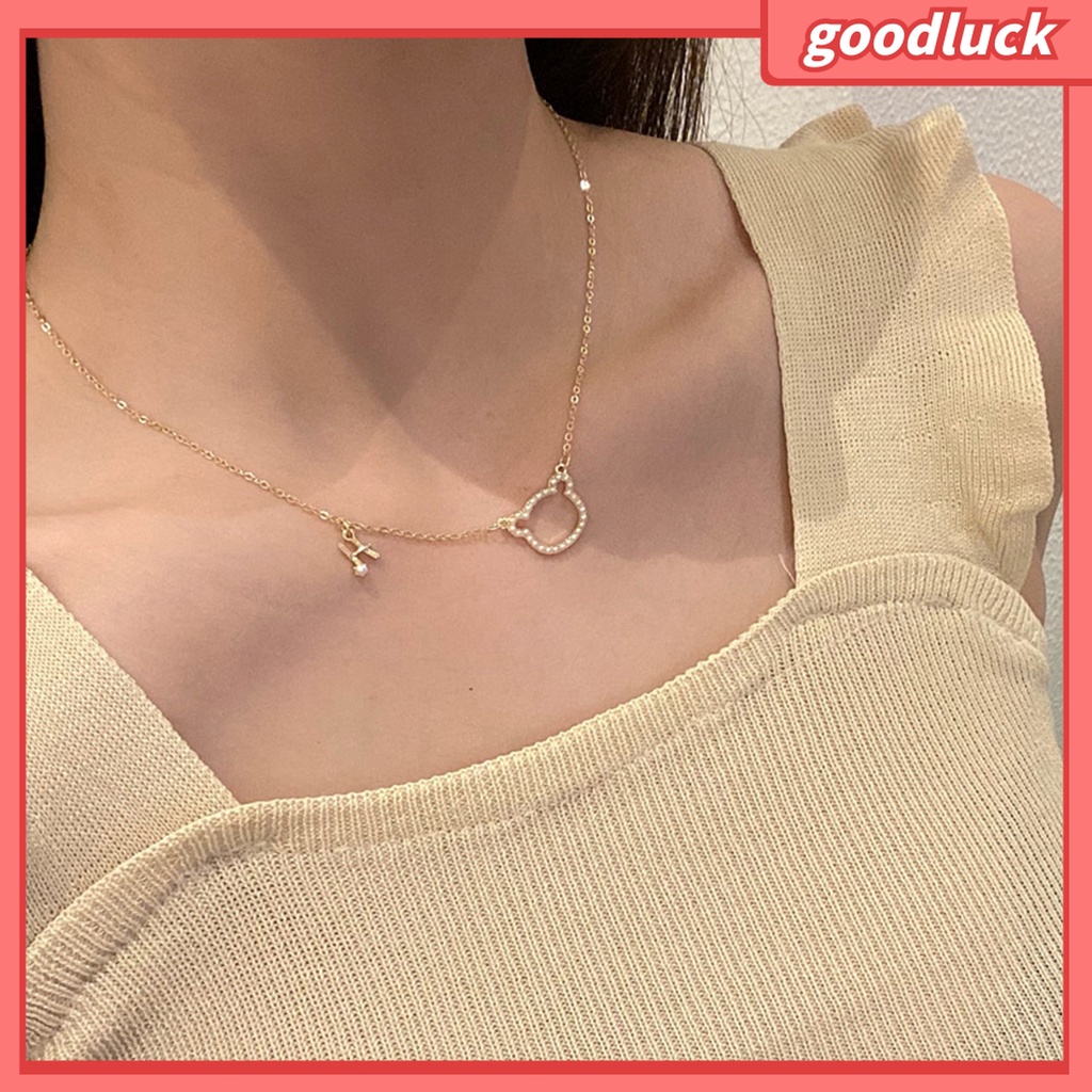 Vòng cổ Mặt Hình Chữ Cái Hoạt Hình Dễ Thương Có Thể Điều Chỉnh