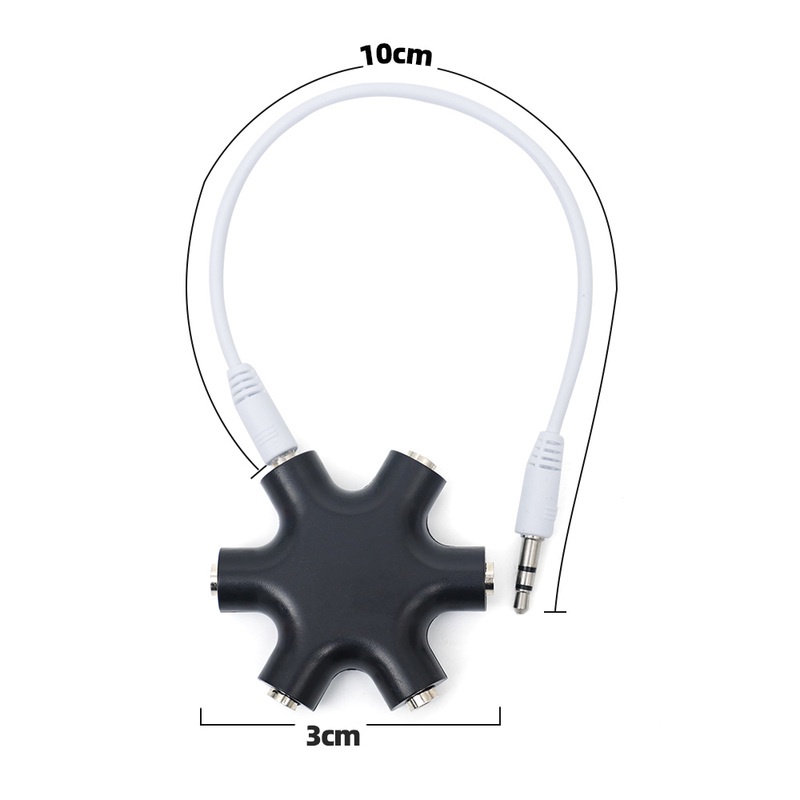 Bộ chia âm thanh tai nghe 3.5mm 6 cổng đa năng tiện dụng