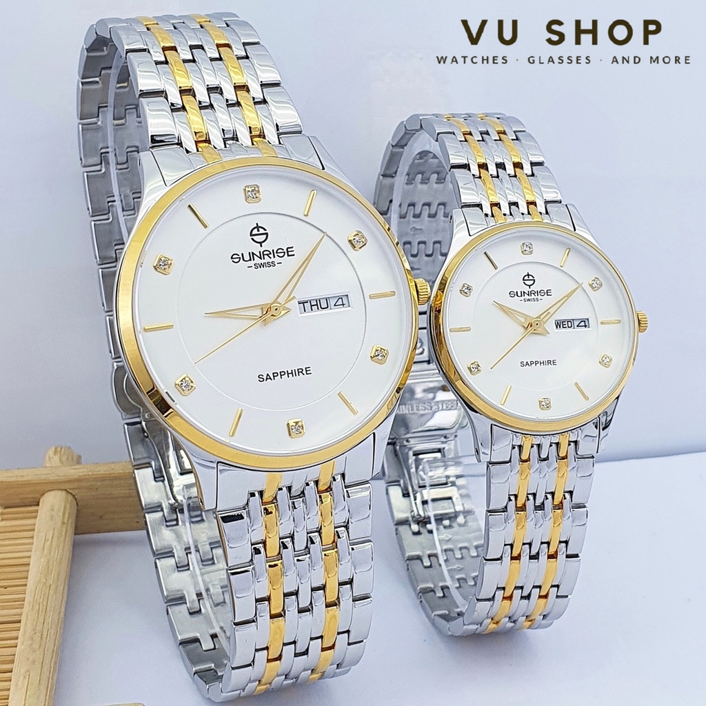 Đồng hồ đôi SUNRISE 1109SB - Chính hãng, chống trầy