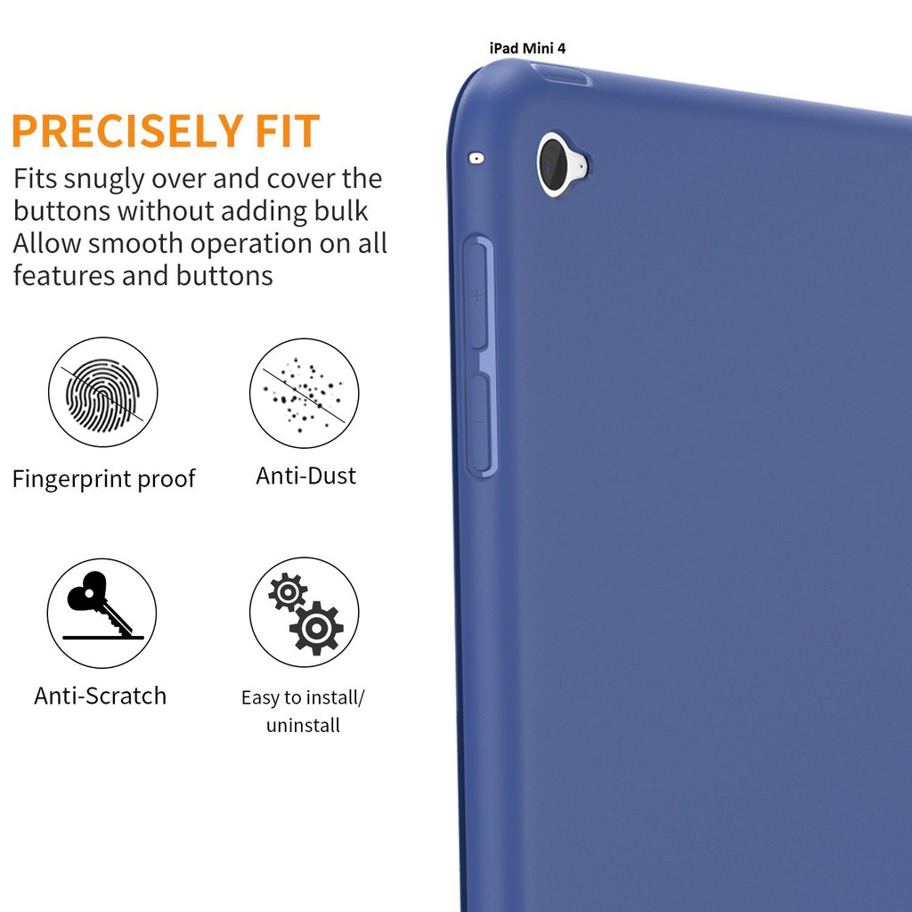 Bao da kiêm ốp lưng cho iPad Mini 4 (xanh đen) M1 | BigBuy360 - bigbuy360.vn