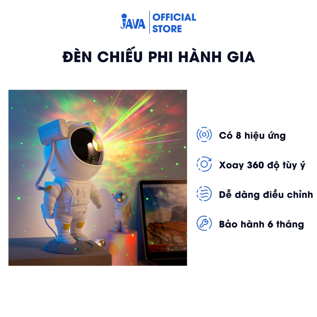 Đèn phi hành gia Starry Sky - Máy chiếu ánh sáng phòng ngủ, đổi màu theo ý muốn, điều khiển từ xa