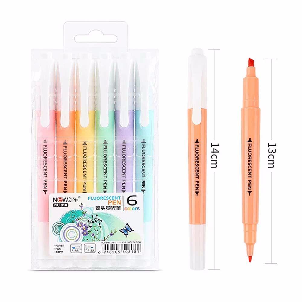 Set 6 Bút Dạ Quang Dùng Vẽ Tranh Màu Sắc Ngọt Ngào