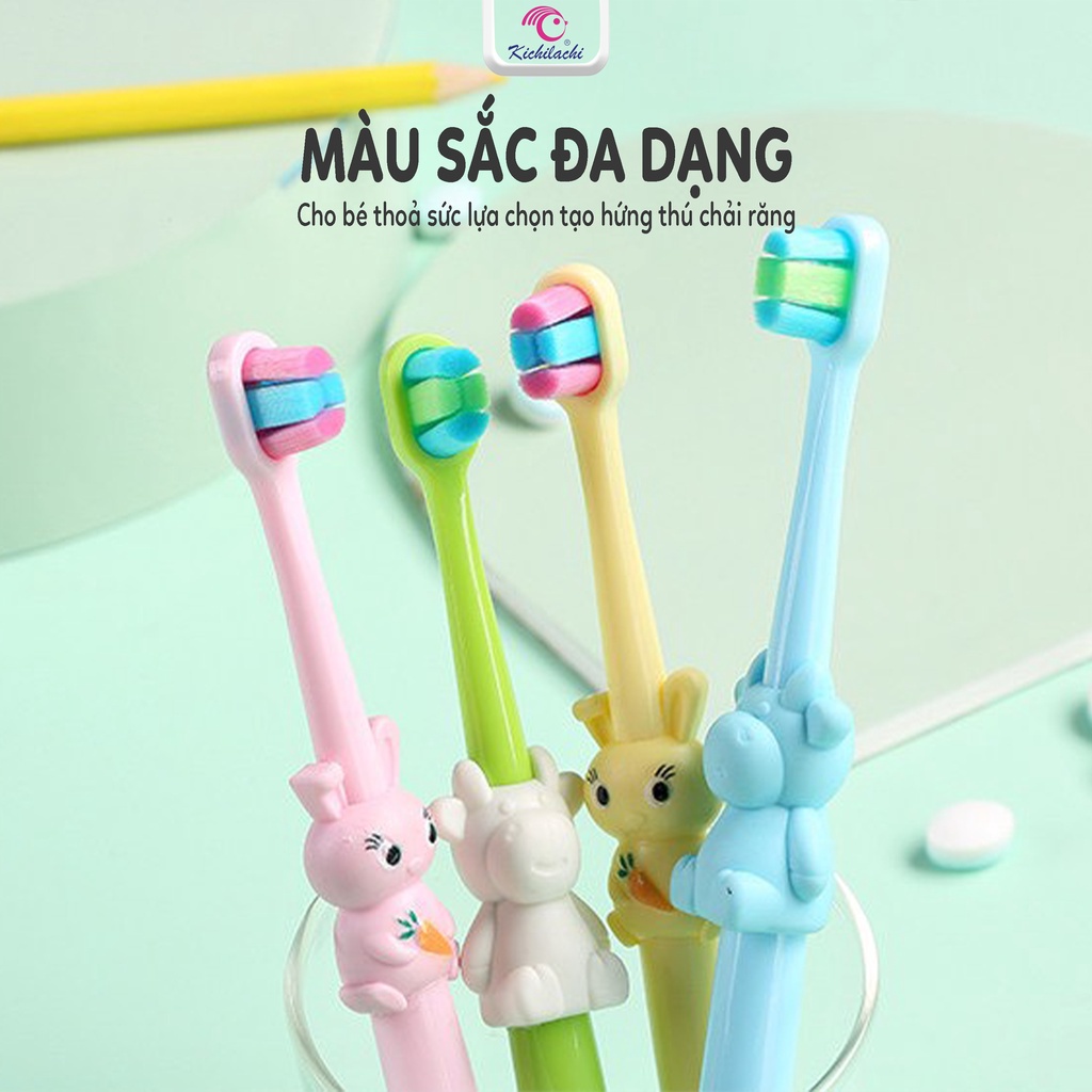 Bàn chải đánh răng cho bé Kichilachi lông tơ mềm hình thỏ - MINIBOO