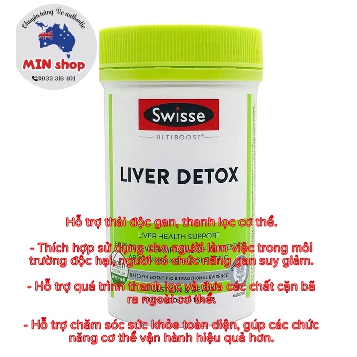 Viên Uống Hỗ Trợ Thải Độc Gan Swisse Liver Detox Úc chemist air
