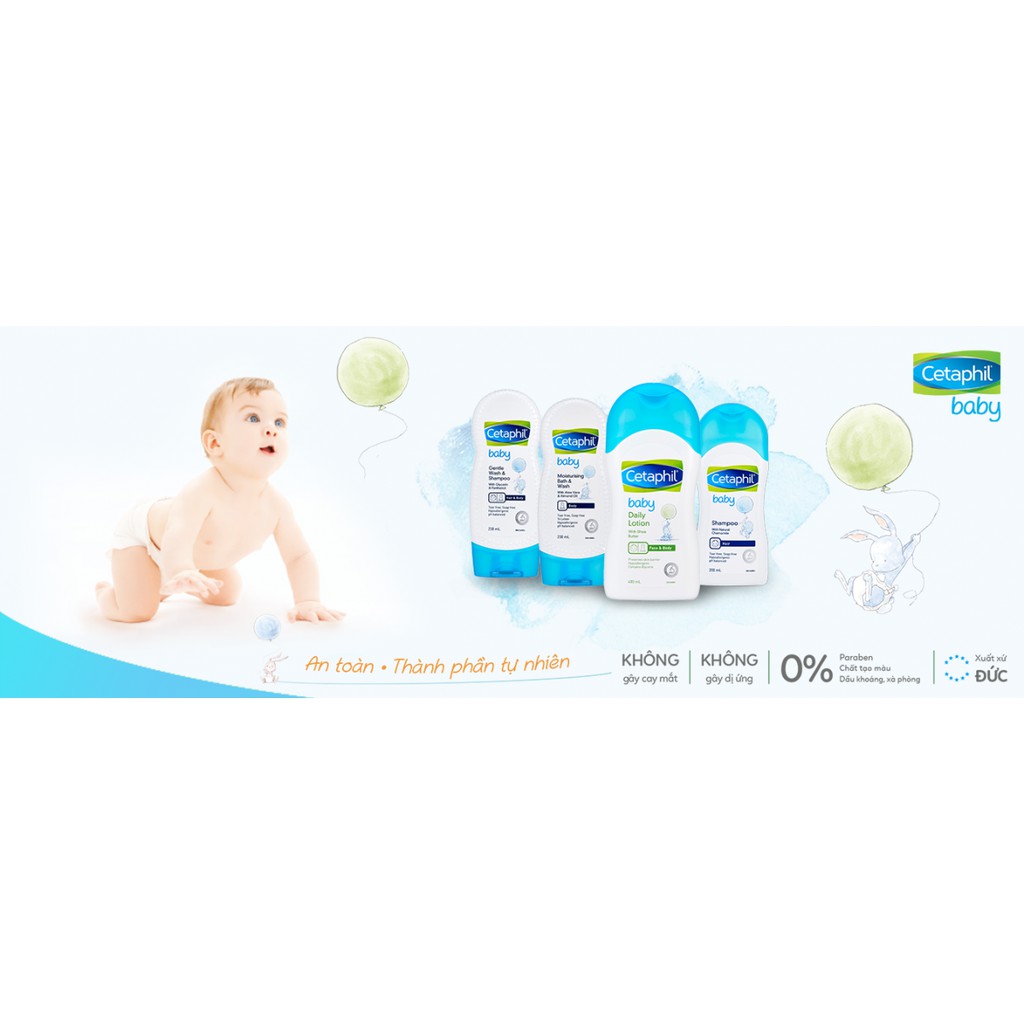 Sữa tắm gội  toàn thân 2 trong 1 cho bé Cetaphil Baby Gentle Wash & Shampoo (Chai 230ml) - CN318