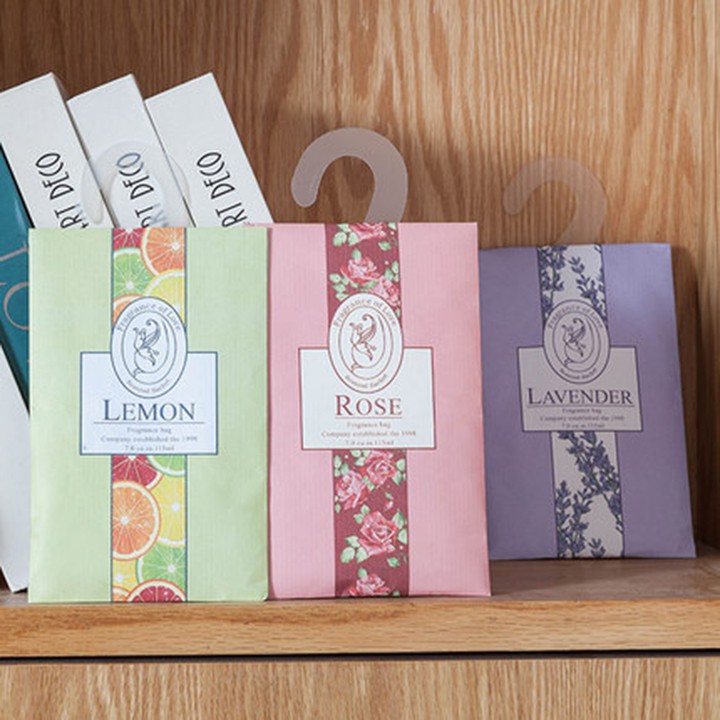 Túi thơm thảo mộc tinh dầu hương hoa tự nhiên có móc khử mùi tủ quần áo phòng ngủ nhà tắm vệ sinh youngcityshop 30.000