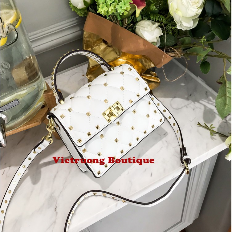 Túi xách nữ da đính đinh tán