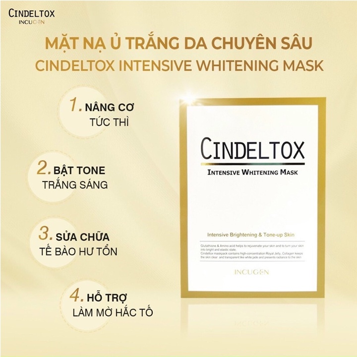 Mặt Nạ Dưỡng Da Cindel Tox Intensive Whitening Mask Hàn Quốc, Mặt Nạ Chống Lão Hóa Giúp Dưỡng Trắng Da Chuyên Sâu