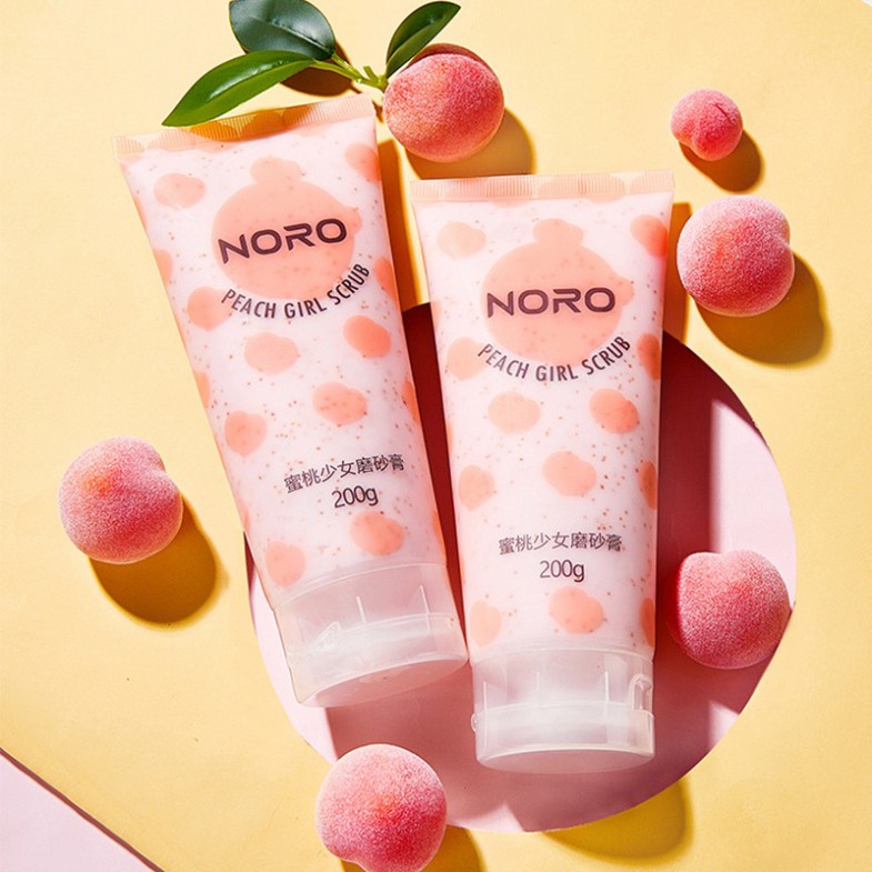 Kem tẩy da chết body đào Noro 200g dạng tuýp nội địa trung Peach Clear Body Scrub NTTBC3