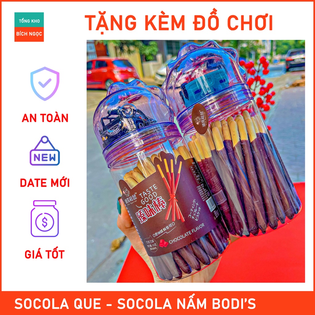 Hộp Bánh Quy Nấm Que chấm socola Bodi's 138gr