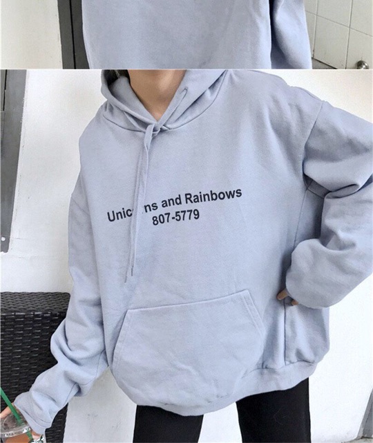 ÁO HOODIE NỮ IN UNICORNS, FORM 40-70KG VẢI NỈ BÔNG MỀM MỊN