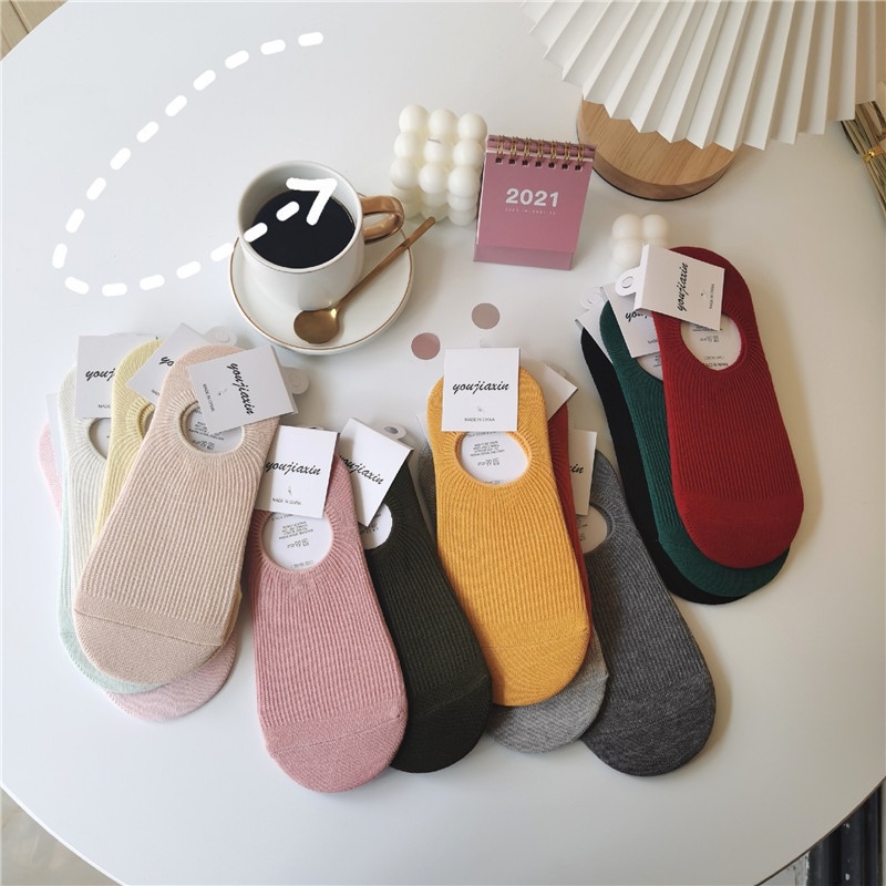 Tất cổ thuyền peppermint 22332 màu trơn phong cách mới tùy chọn