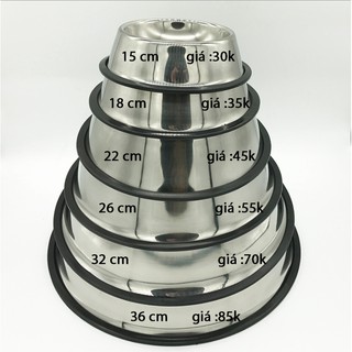 Khay đựng thức ăn cho chó bằng inox không ri sét có đế inox hàng loại 1