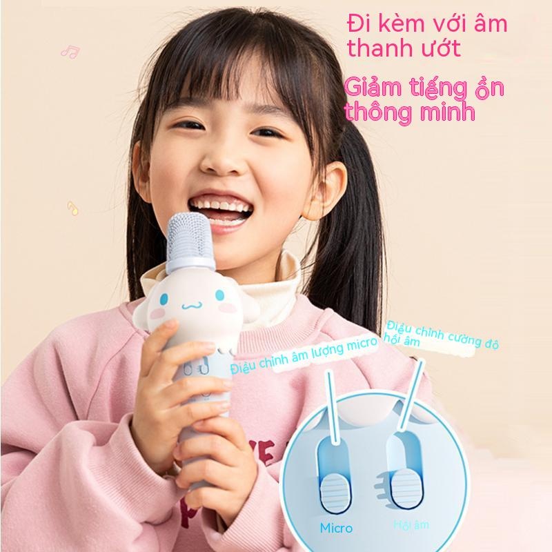 Micro trẻ em HelloKitty, micro cầm tay, micro karaoke tai chó lớn, máy đa năng âm thanh bluetooth không dây, quà tặng cho bé gái