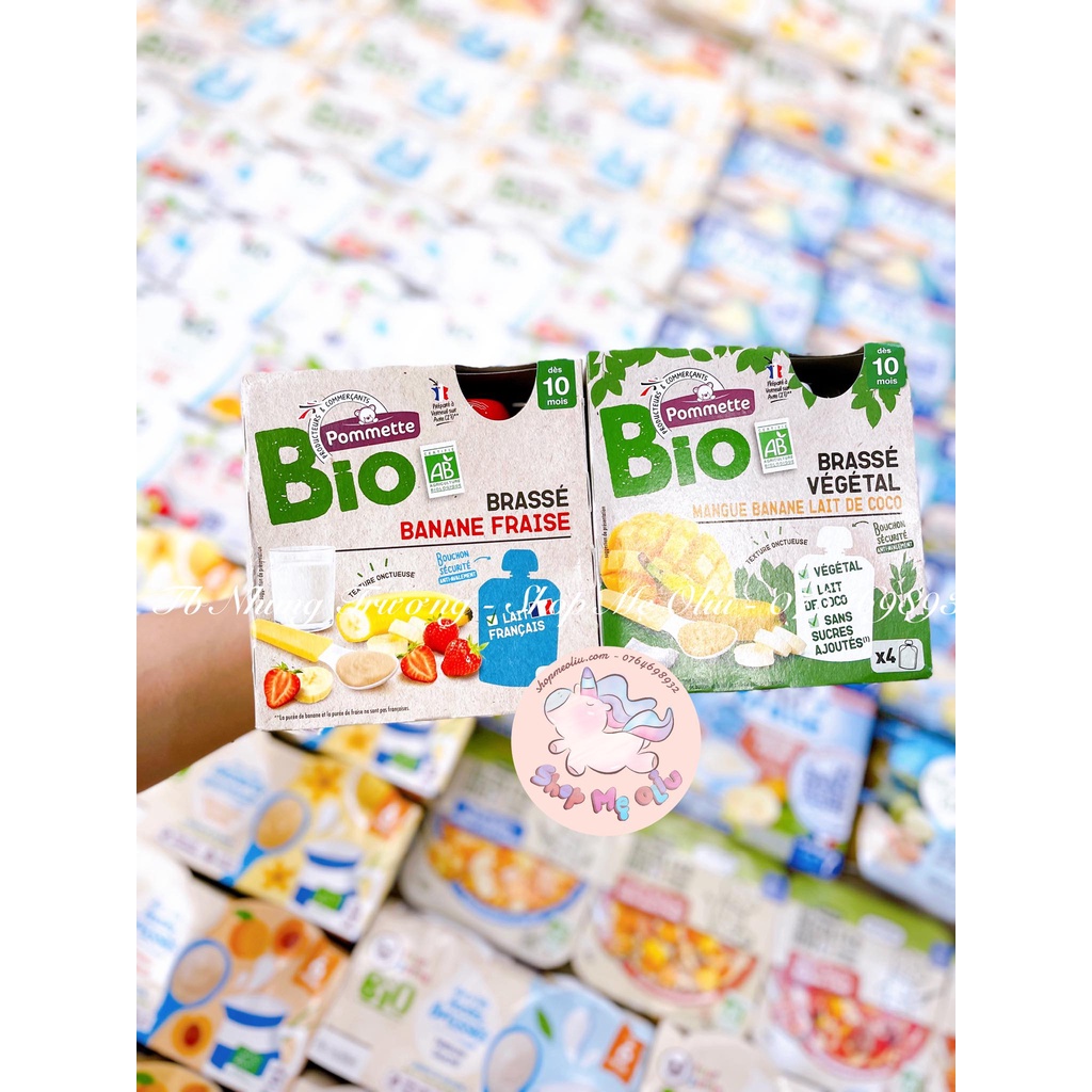 Sữa chua hữu cơ Pommette dạng túi cho bé từ 10 tháng tuổi