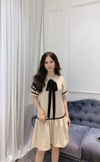 Váy dạ cổ nơ