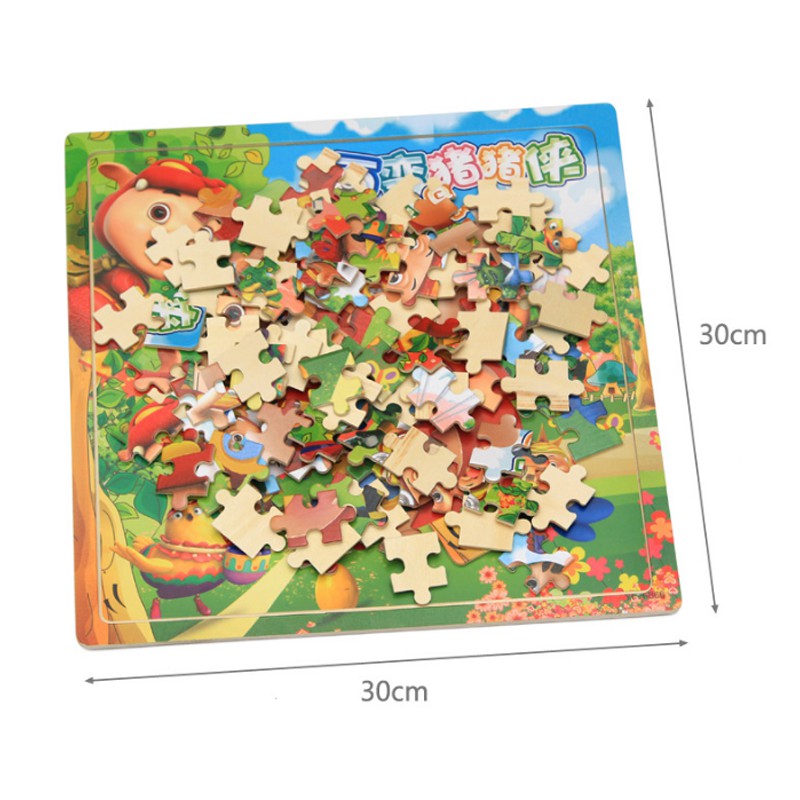 [100 miếng] Đồ chơi tranh ghép hình gỗ puzzle - Bộ ghép hình - Tranh xếp hình